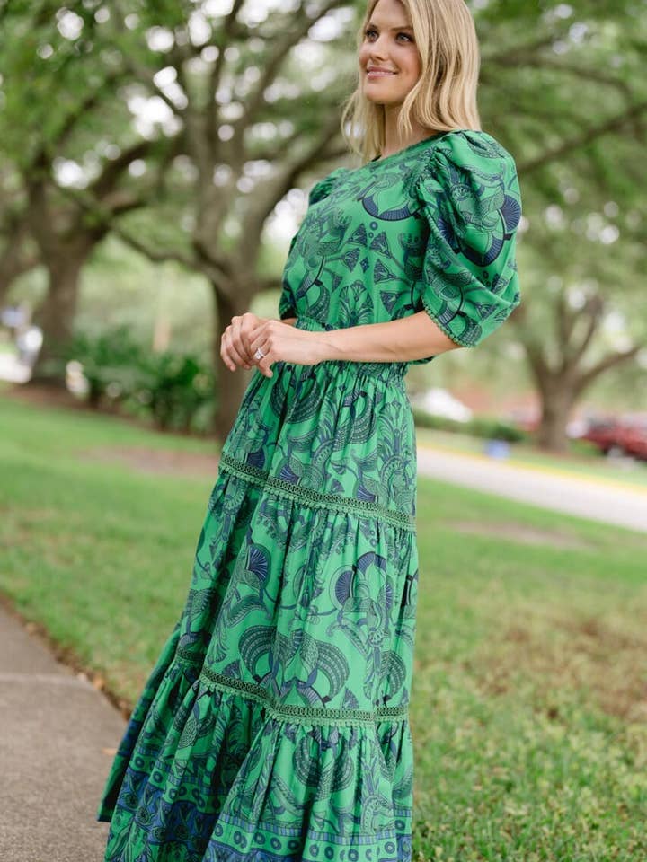 Saia Maxi Savannah - Esmeralda por atacado de Briton Court