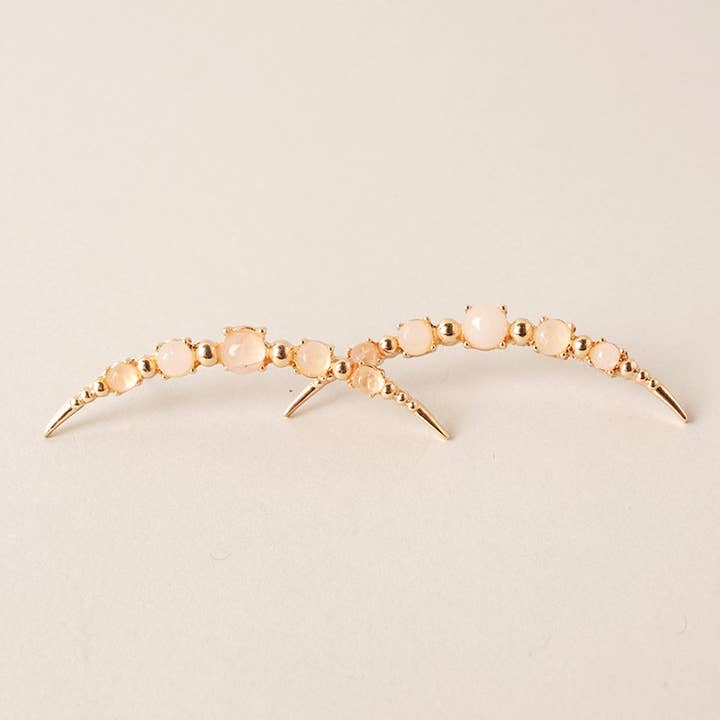Fashion City - Wholesale Dangle Earrings - Shaped Semi-Precious Stone Post Earrings