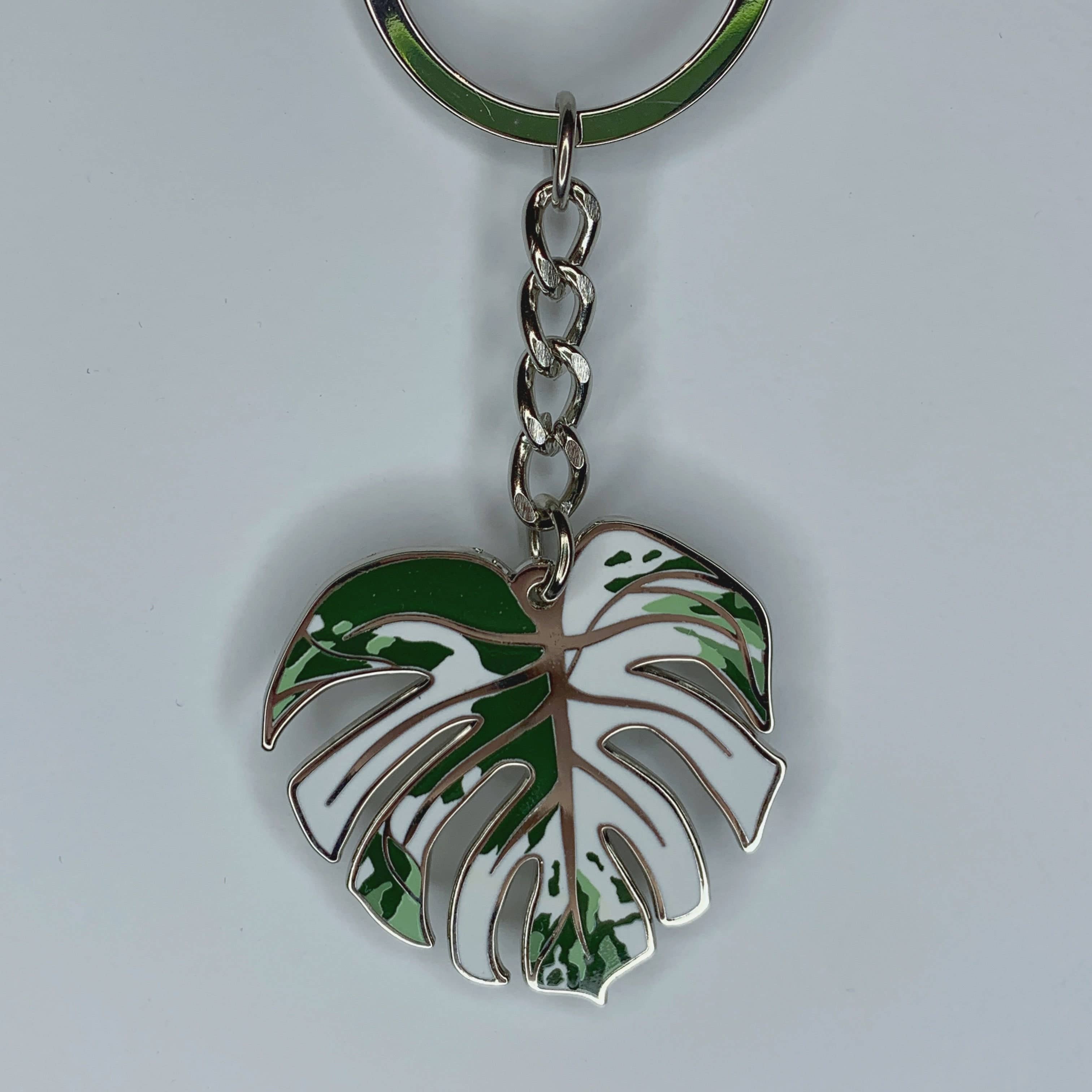 Luxe Foliage - Wholesale Keychain – Unisex - Screenprint Monstera Albo0