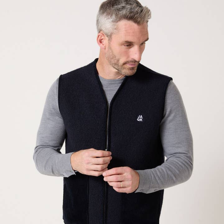 Gaby Navy Sleeveless Vest for wholesale by JAQK