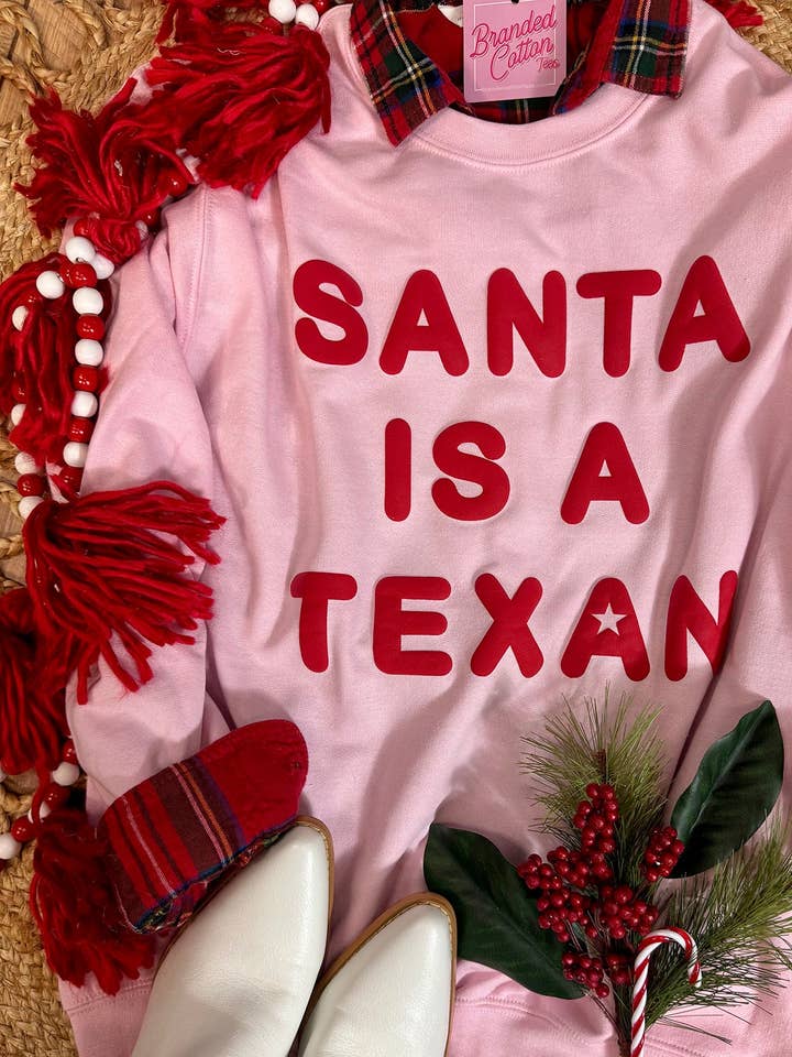 Santa Is A Texan Sweatshirt for wholesale by Branded Cotton