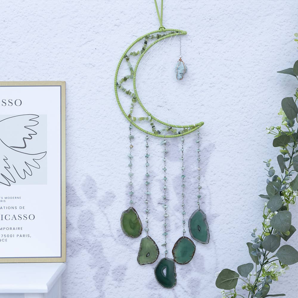 Crystolver (We Cover All Import Fees) – wholesale Dreamcatcher – 75cm Crystal Agate Large Moon Dream Catcher5