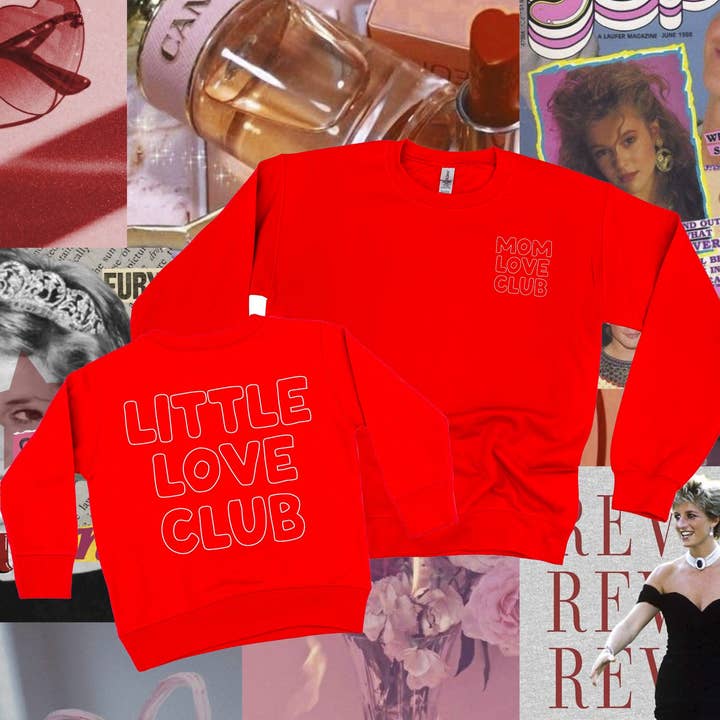 Set di felpe coordinate Mom Love Club + Little Love Club – San Valentino | Little Mama Shirt Shop per la vendita all'ingrosso da parte di Little Mama Shirt Shop