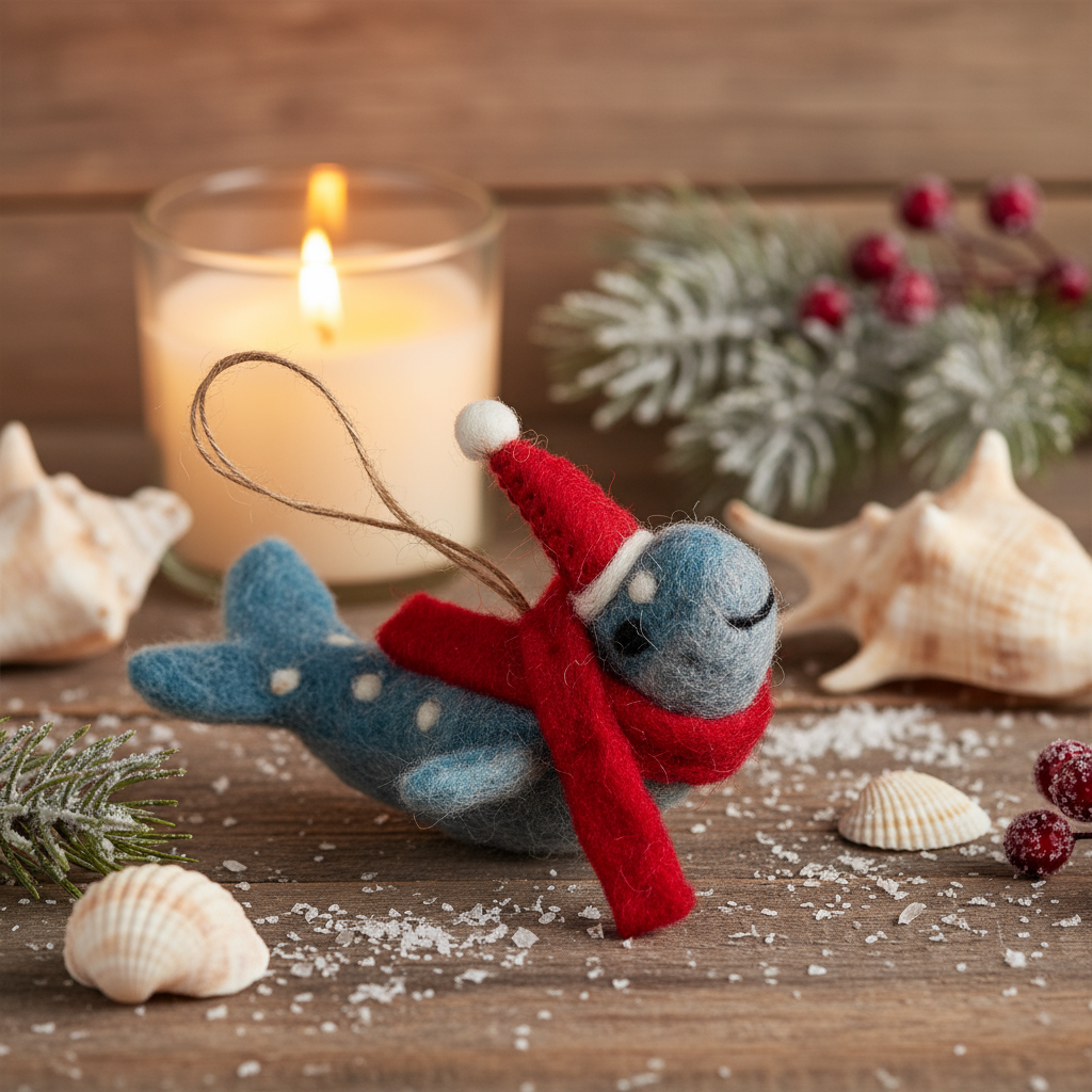 Felt So Good - Vente Objets de décoration - Décoration de Noël en feutre artisanal - Baleine à bosse5