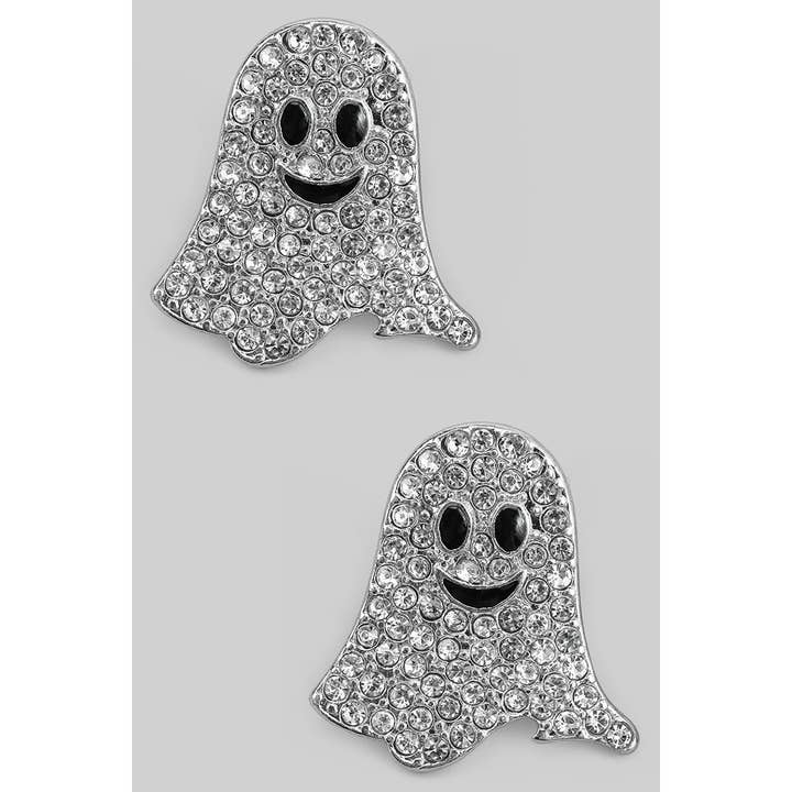 PAVE GHOST POST EARRINGS for wholesale by Girly