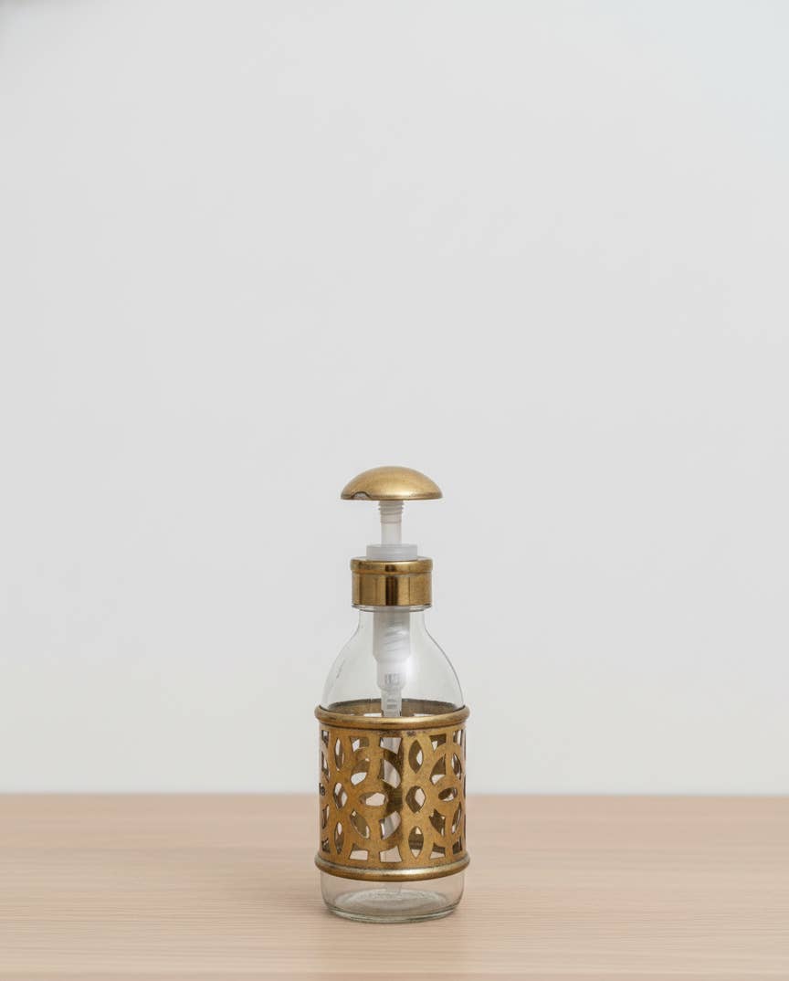 High crafty – wholesale Soap dispenser – Handmade Moroccan Glass Soap Dispenser with Brass Detail