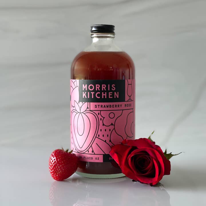 Morris Kitchen - Wholesale Cocktail mix/syrup - Strawberry Rose Daiquiri Cocktail Mixer 16 oz1