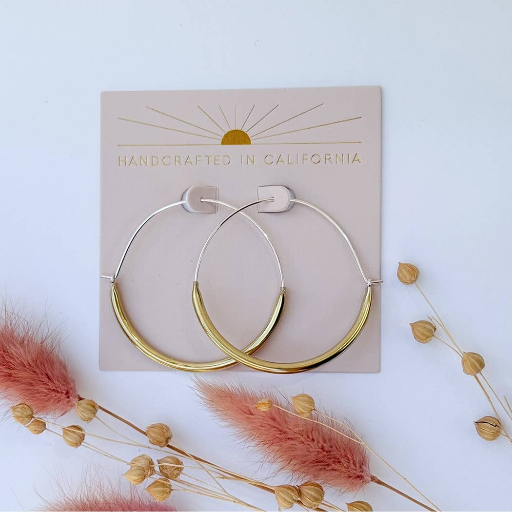 Mind's Eye Design - Wholesale Hoop Earrings - Tube Hoops- Brass- Large1