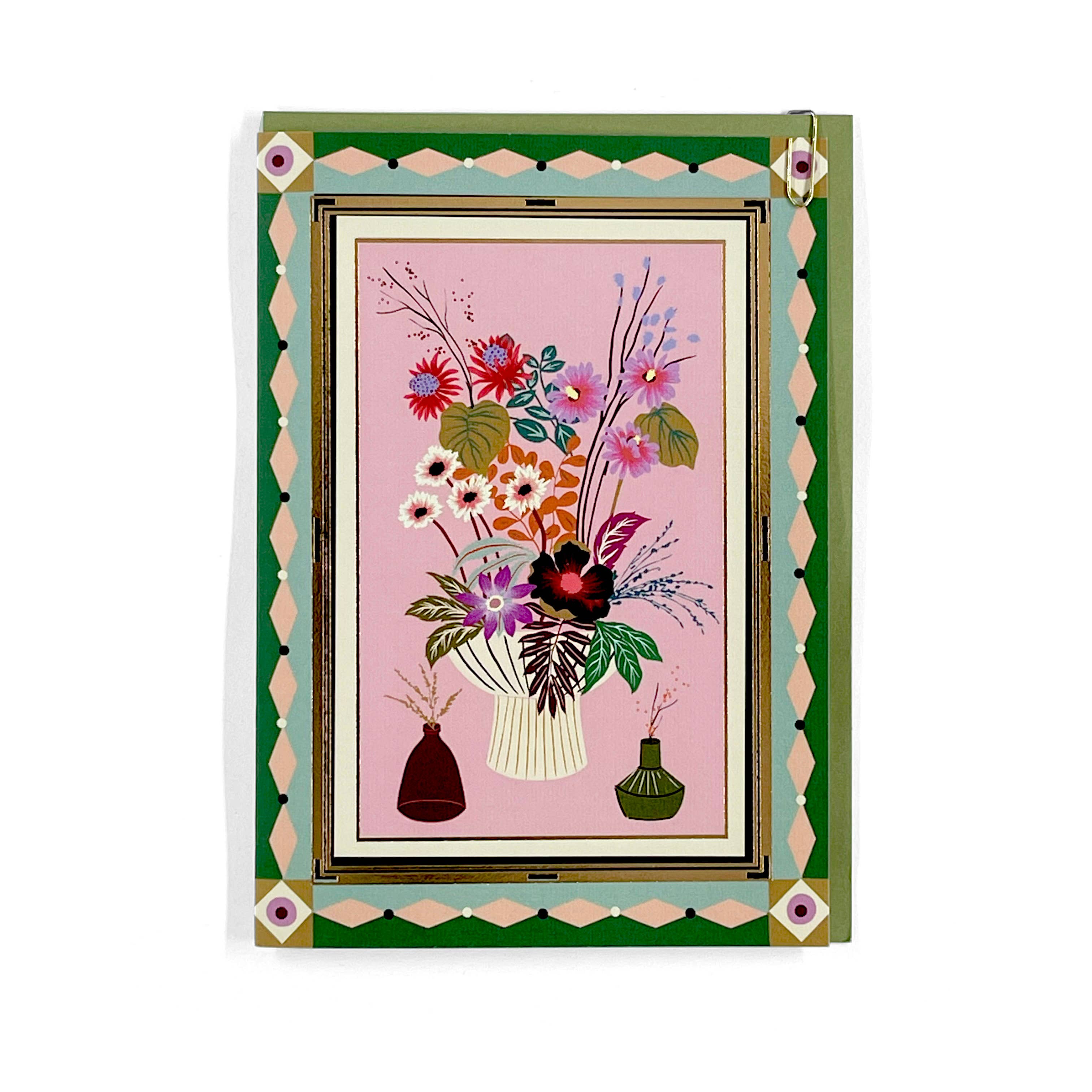 Pavilion - Wholesale Everyday greeting card - Floral Botanical Bouquet Decorative Border Greeting Card