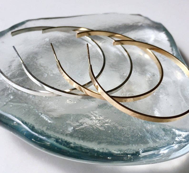 Bonnie Boardman Jewelry - Wholesale Hoop Earrings - Large Sleek Modern Hoops Sterling Silver2