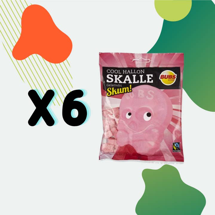 Nordicbangers - Swedish Candy - Wholesale Gummy - Bubs Cool Raspberry Skull Foam 90g Swedish Candy