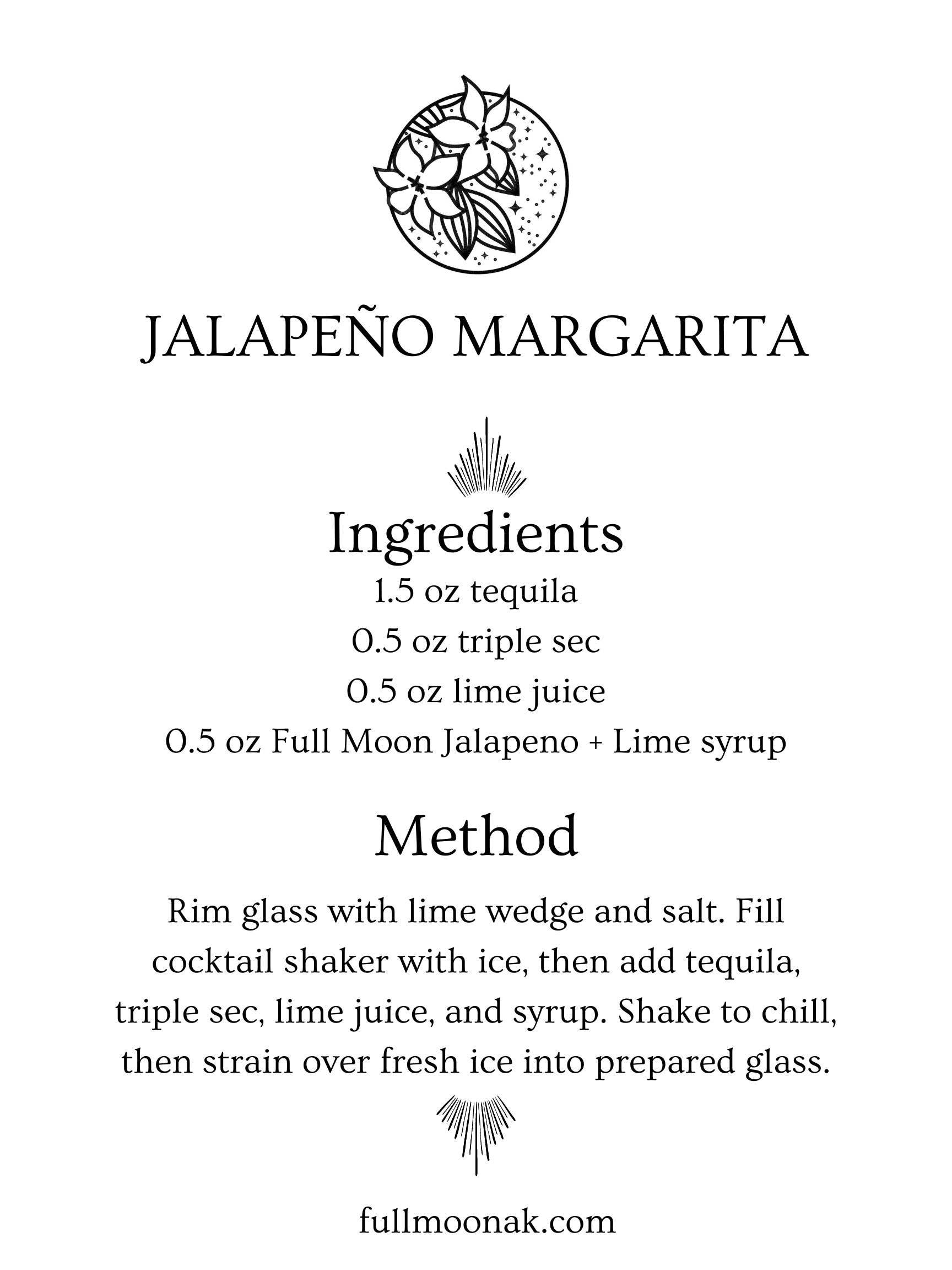 Full Moon - Wholesale Cocktail Mix/Syrup - Jalapeno Lime Simple Syrup3