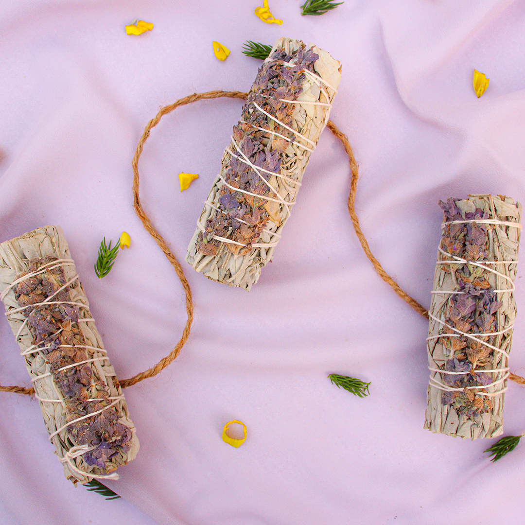 Espoir & Amour - Vendita all'ingrosso Salvia - Lavender Sage 10,2 cm - Bastoncino per sbavature biologico della California legato a mano2