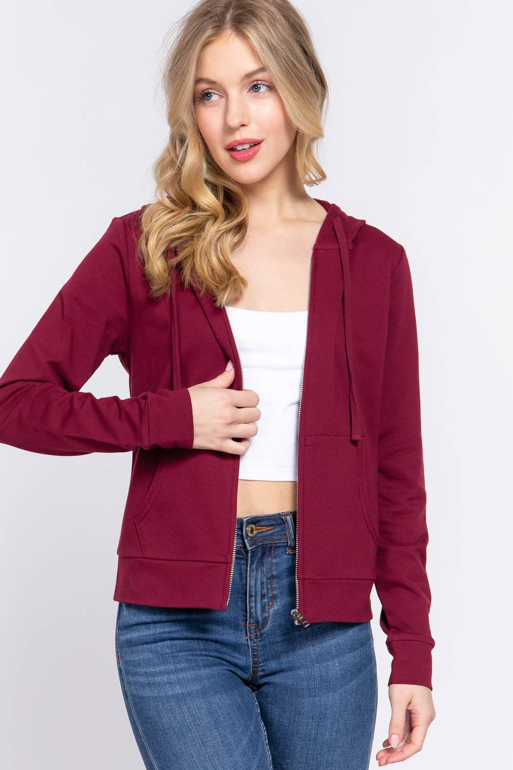 Active Basic | Active USA - Wholesale Hoodie - Women's - Long Sleeve Zipper French Terry Hoodie Jacket12