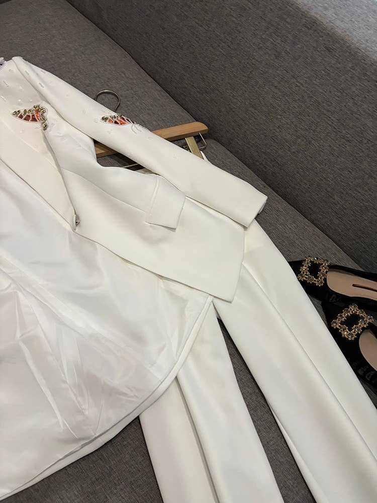 Negro Conjunto de traje de diamante con mariposa 3D hecha a mano SY402 de venta al por mayor en Faire10