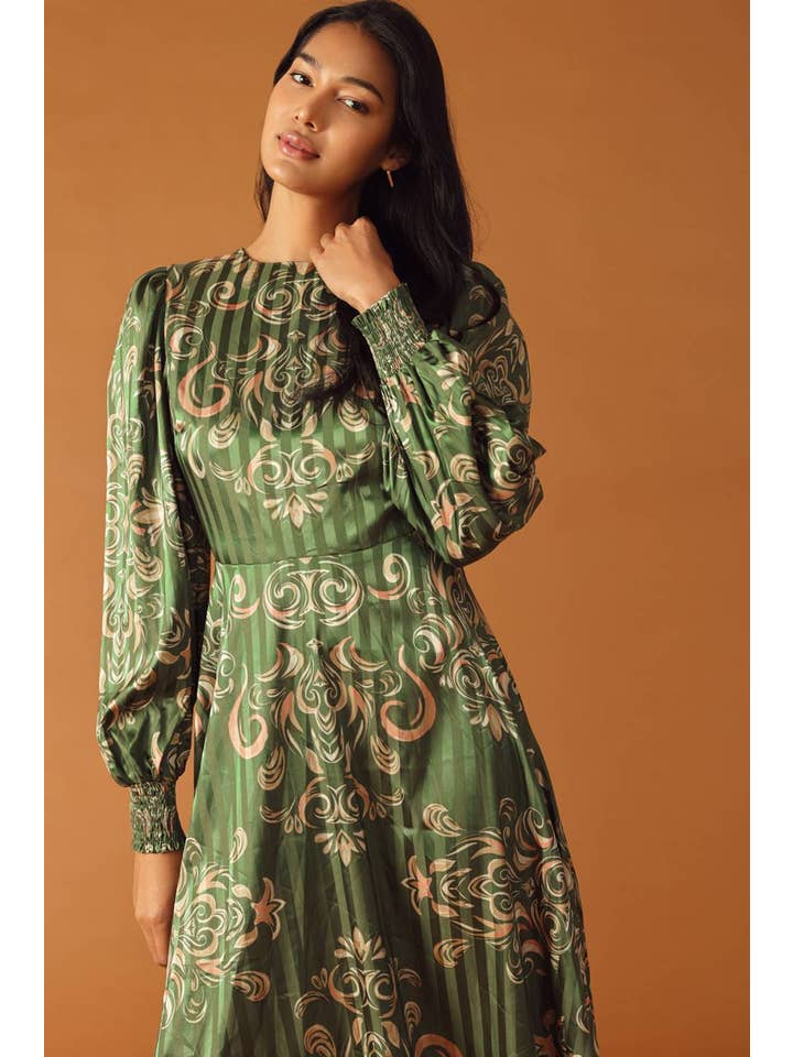 OLIVE A printed woven midi dress - ID21649 for wholesale on Faire1