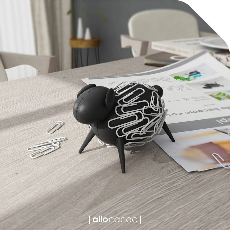 Allocacoc DesignNest - Venta al por mayor Clips - Soporte magnético Sheepi para sujetapapeles1
