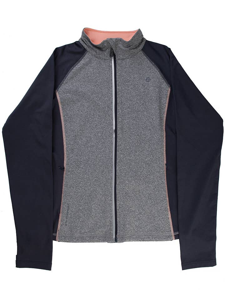 Chaqueta de manga larga con cremallera para niñas - AGF189220L para venta al por mayor de ACTIF PERFORMANCE