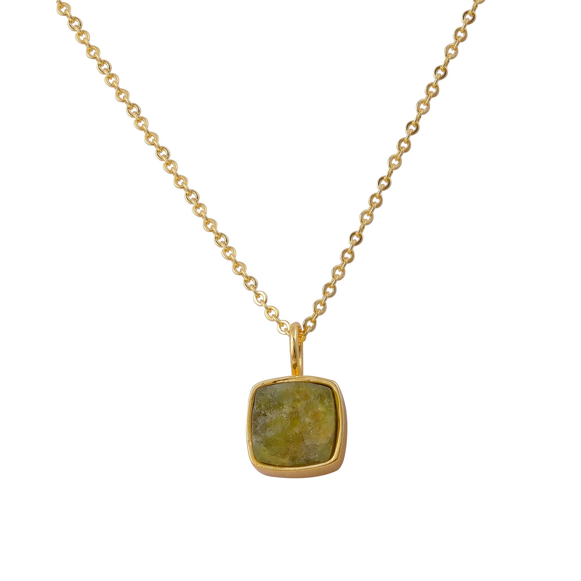 El Joyero – wholesale Pendant/charm necklace – Raw Peridot Necklace August Birthstone Gold-Plated Pendant3