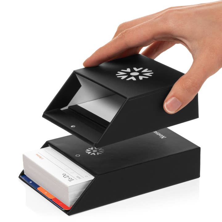 Notsu - Wholesale Desk Organizer - Centre Rise To-Do List Card Stand & Box Set (Black)