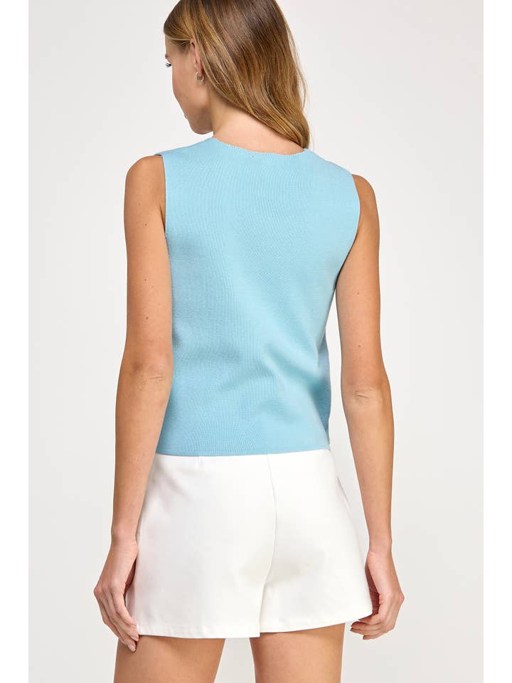 Strut & Bolt - Wholesale Outerwear Vest - Women's - Embroidered Sleeveless Knitted Vest Top