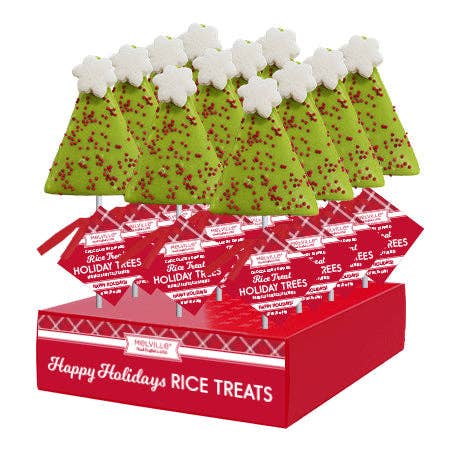 Melville Candy Company - Wholesale Chocolate Covered Sweets - Chocolate Nonpareil with Snowflake Topper Rice Treat Pops