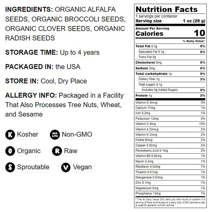 Food To Live - Wholesale Seeds/kernels - Organic Salad Mix of Sprouting Seeds – Rich Germination Rate2