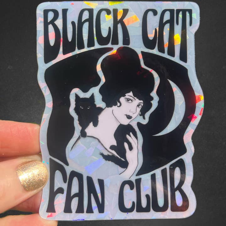 Astral Weekend - Wholesale Sticker - Black Cat Fan Club 3 Inch Holographic Sticker