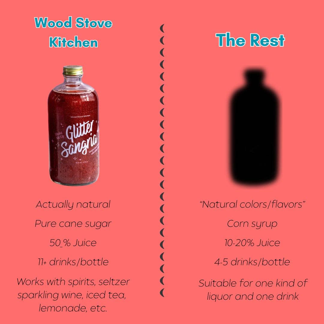 Wood Stove Kitchen - Wholesale Cocktail Mix/Syrup - Glitter Sangria Cocktail Mix/Syrup, 16 fl oz10