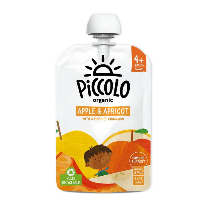 Piccolo Apple & Apricot 4m+ 100g Baby Food Pouch for wholesale by Piccolo Foods