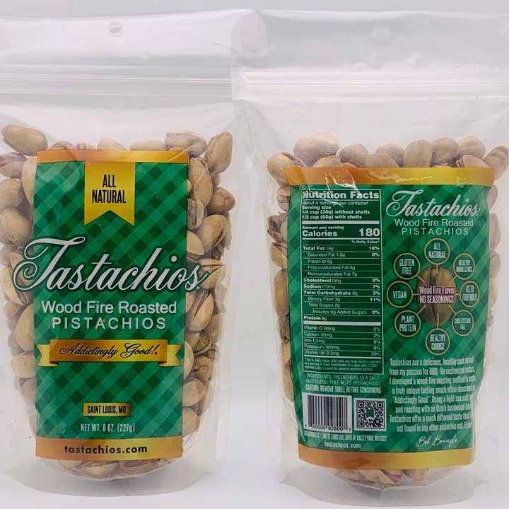 Tastachios® Holzfeuergeröstete Pistazien - 8 oz. für den Großhandel von Tastachios ~ Wood Fire Roasted Pistachios
