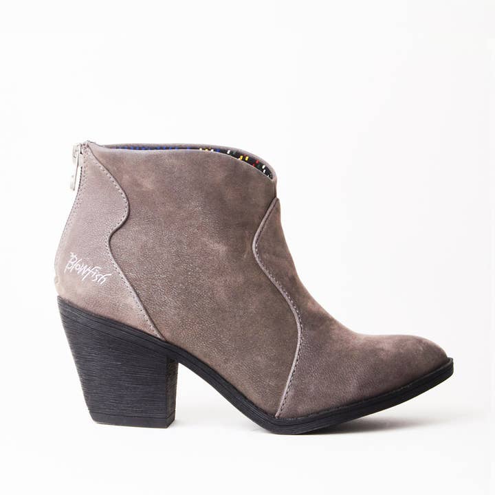 Shuzee - Wholesale Booties - Women's - Blowfish Grey Faux Suede Ankle Boots With Zips