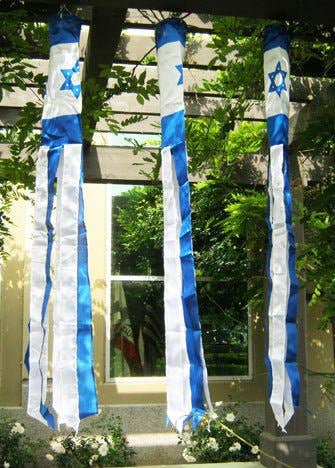 Flags Importer - Wholesale Wind Chime - Israel Super Shiny Poly 5ft Windsock2