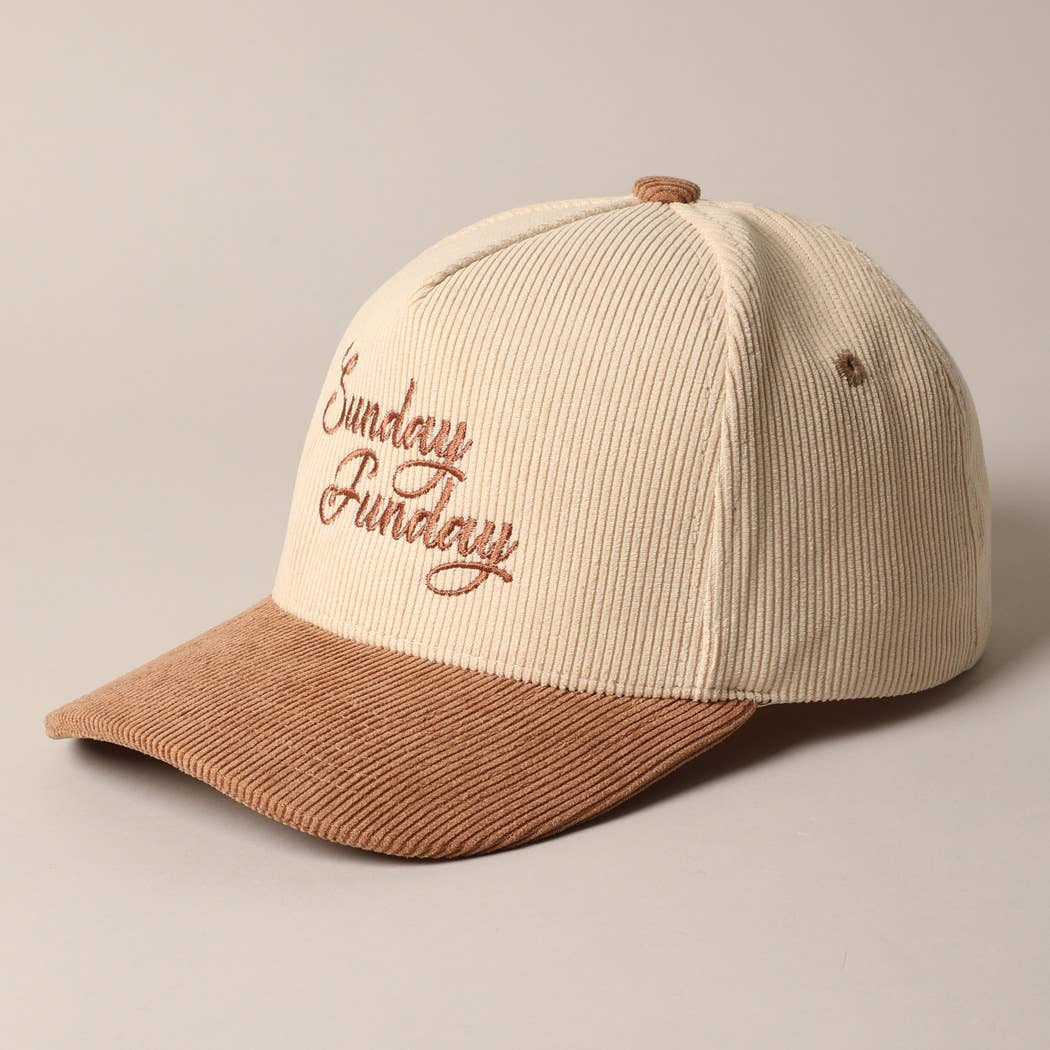 Fashion City - Wholesale Baseball Cap - Unisex - Sunday Funday Corduroy Trucker Baseball Cap11
