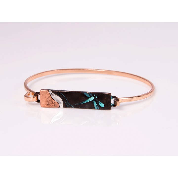 Peaceful Village Inc. - Wholesale Cuff Bracelet - Patina Dragonfly Cuff Bracelet