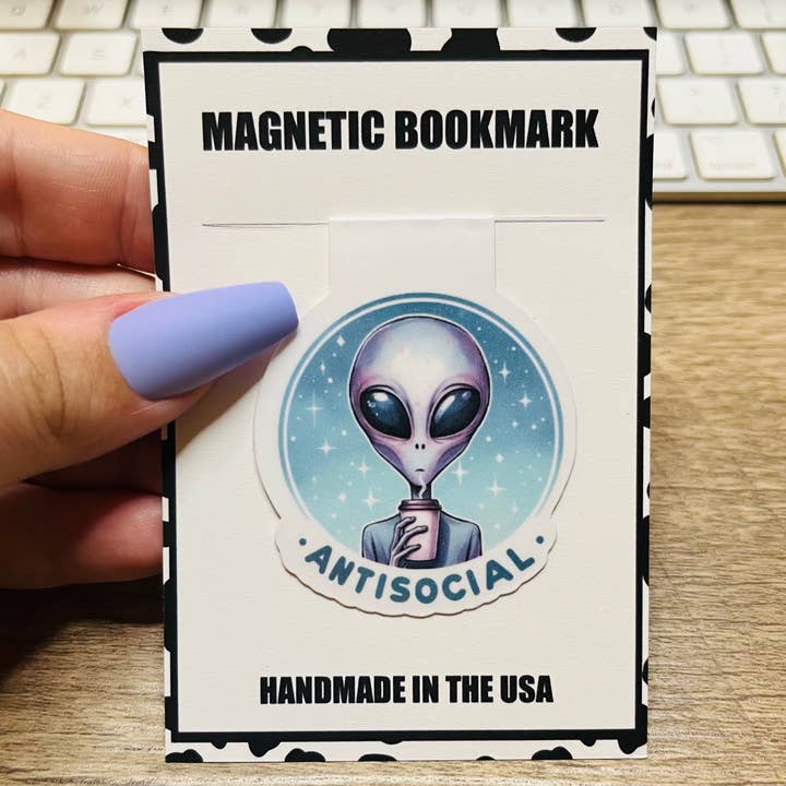 Magnetic Bookmark | Antisocial Alien | Sarcasm Collection for wholesale by SimplyDani