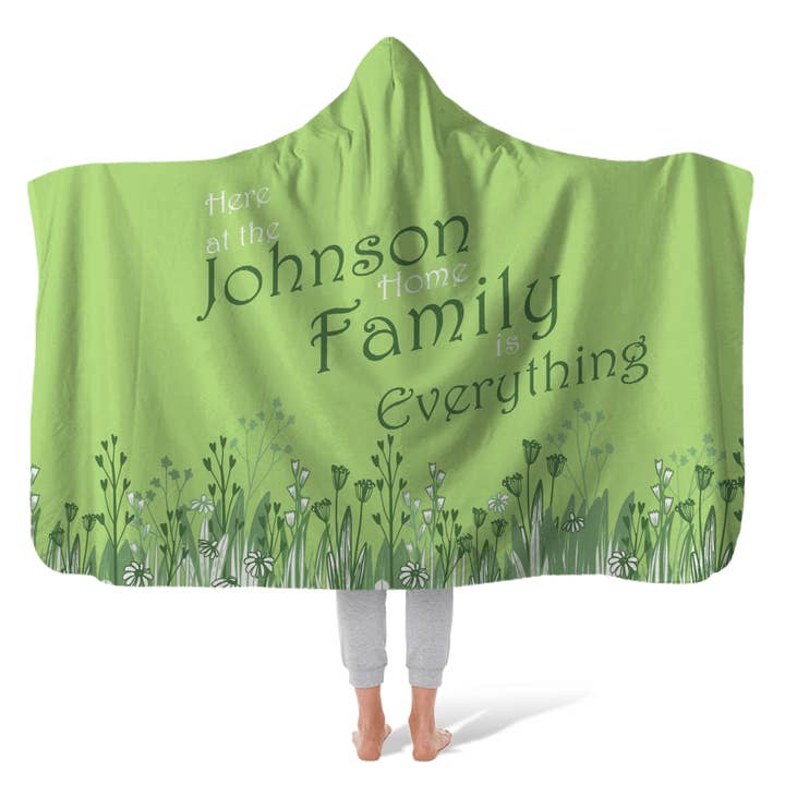 Hooded Fleece Blanket: Verde for wholesale by Sam and Zoey