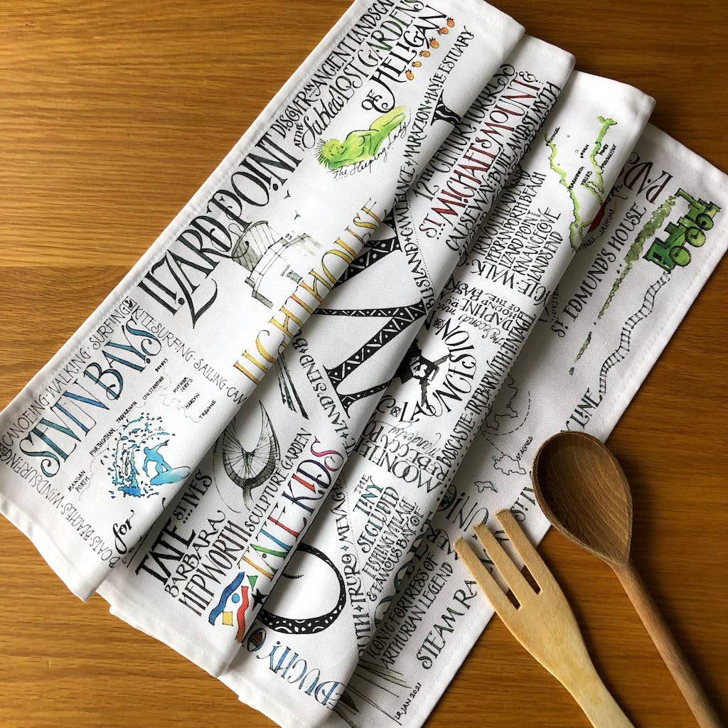 Inklings Art - Wholesale Tea Towel - UK made Cornwall tea towels in 100% cotton2