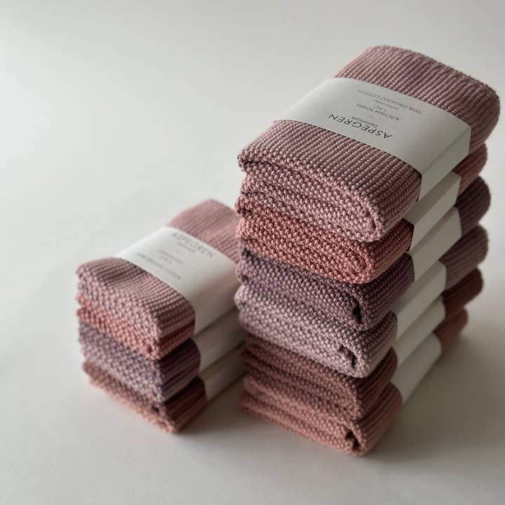 Aspegren Denmark - Wholesale Tea Towel - Kitchen Towel - 100% Organic - Knitted - Solid - Wood Rose1