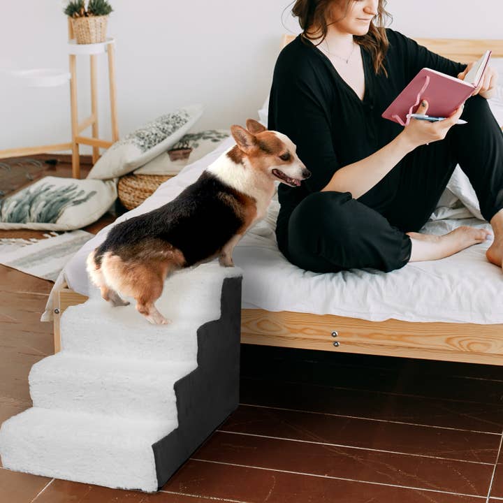 Precious Tails - Wholesale Pet Steps & Ramps - Cat/Dog - Home Base 4-Step Dog Stairs, Pet Steps for Couch and Bed18