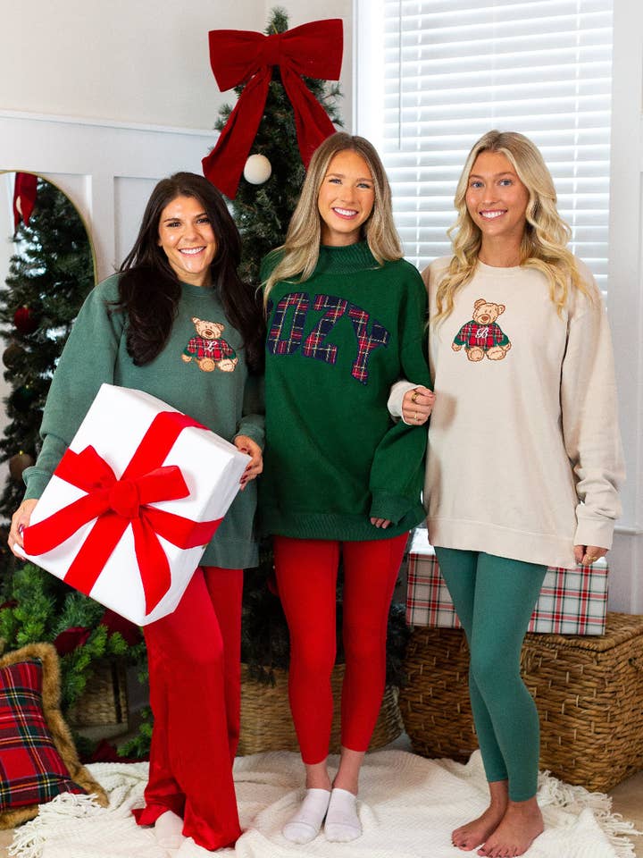 Forest 'Cozy Girlie' Quilted Applique Mockneck for wholesale on Faire5