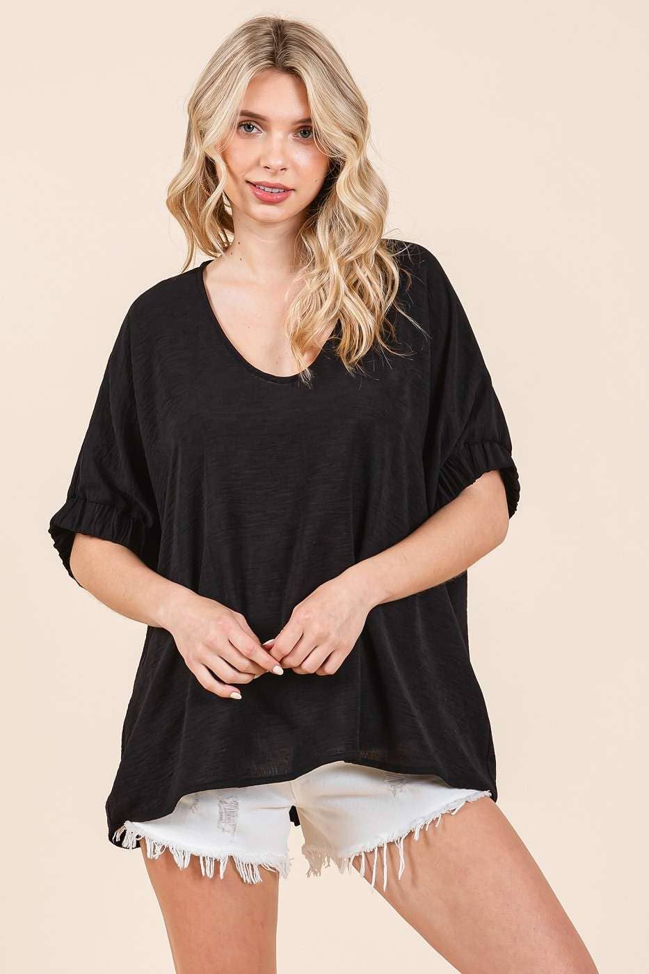 mittoshop – wholesale Blus - Dam – DOLMAN ELASTISK ÄRM ÖVERDIMENSIONERAD TOPP15