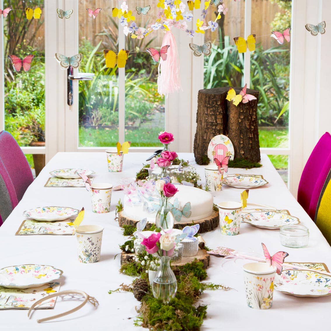 Talking Tables USA - Vente Fanion/guirlande - Guirlande de Papillons Pastel - 5m | Fête de Thé |2