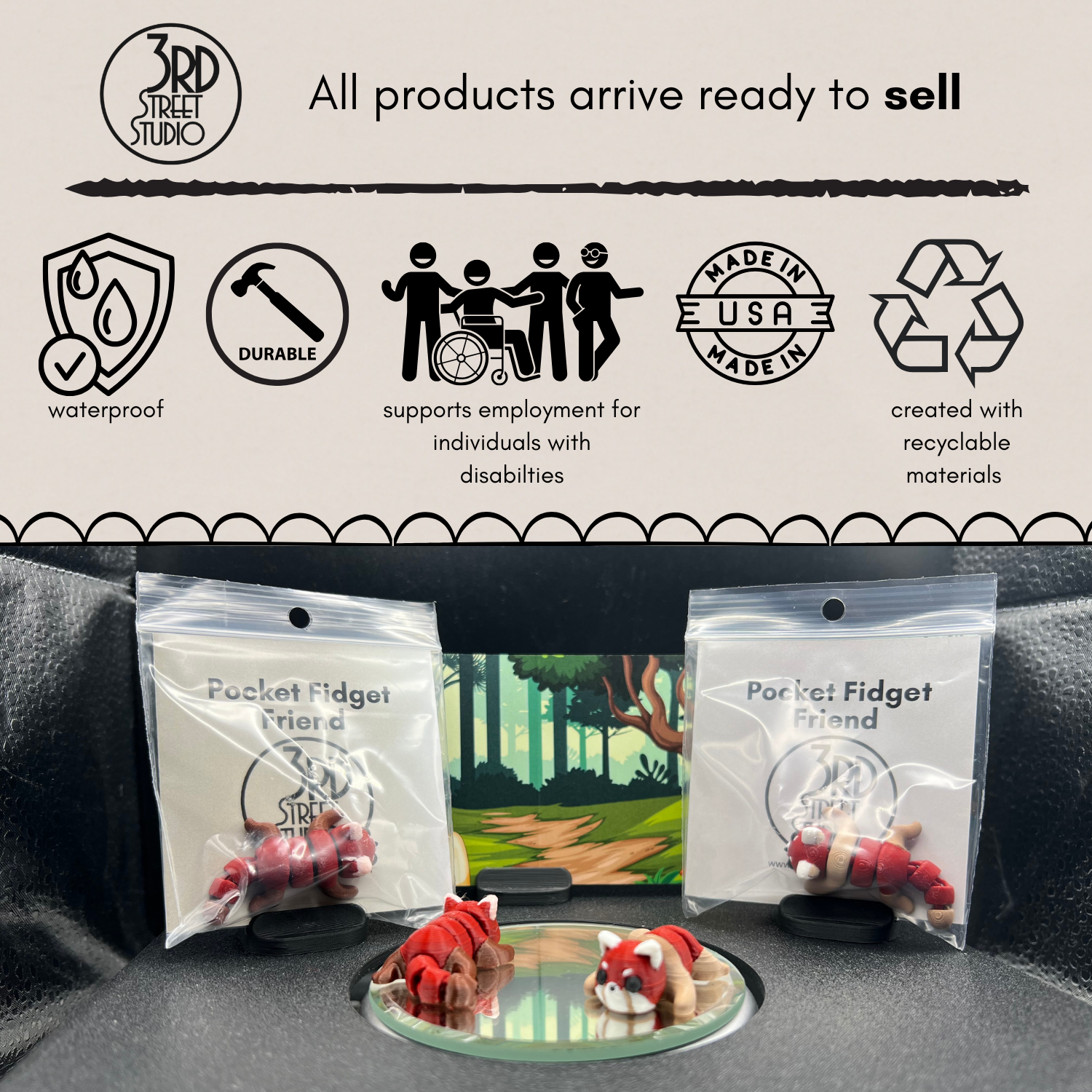 Third St. Studio - Wholesale Fidget Toy - Kids - Red Panda0