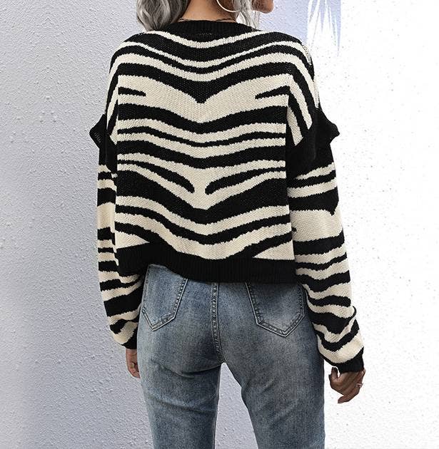 Black Cropped Contrasting Patchwork Cardigan for wholesale on Faire2