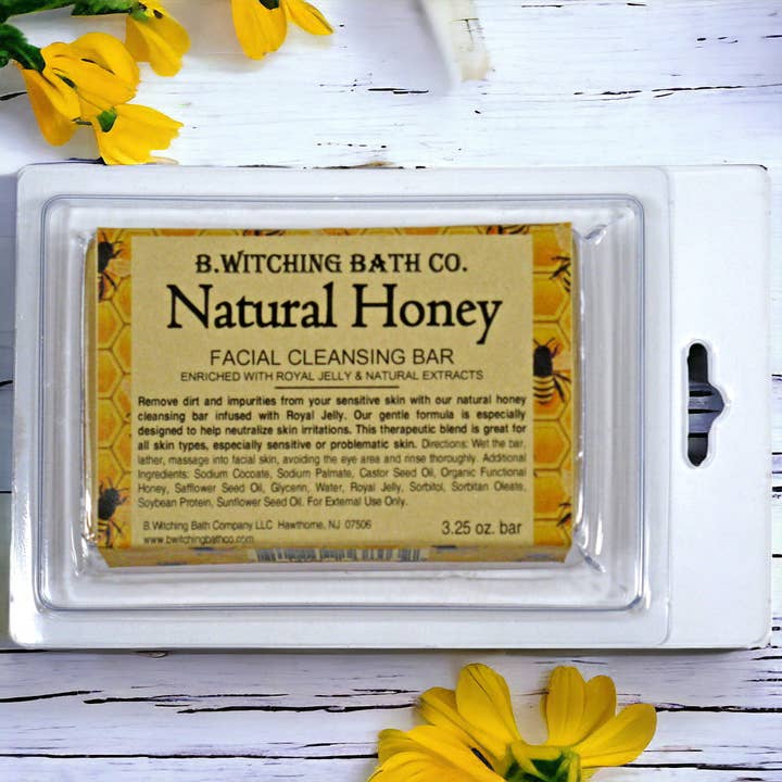Natural Honey Cleansing Bar 4oz for wholesale by B. Witching Bath Co.