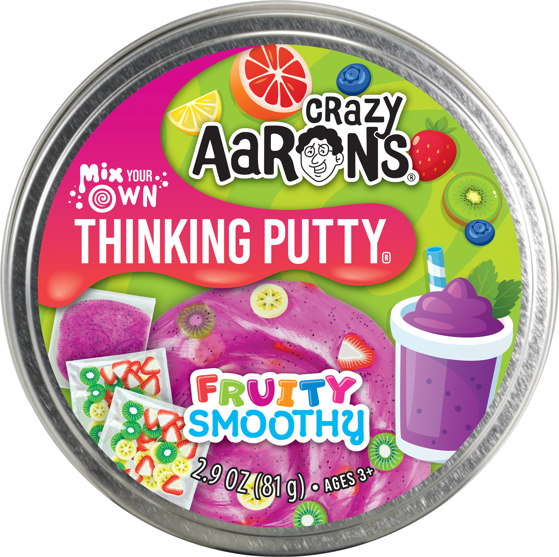Crazy Aaron's - Wholesale Putty/Slime - Kids - Fruity Smoothy - Mix It Full Size 4" Thinking Putty Tin1