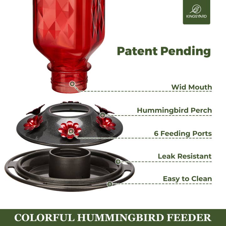 Kingsyard - Wholesale Bird Feeder - Kingsyard Glass Hummingbird Feeders for Outdoor Hanging