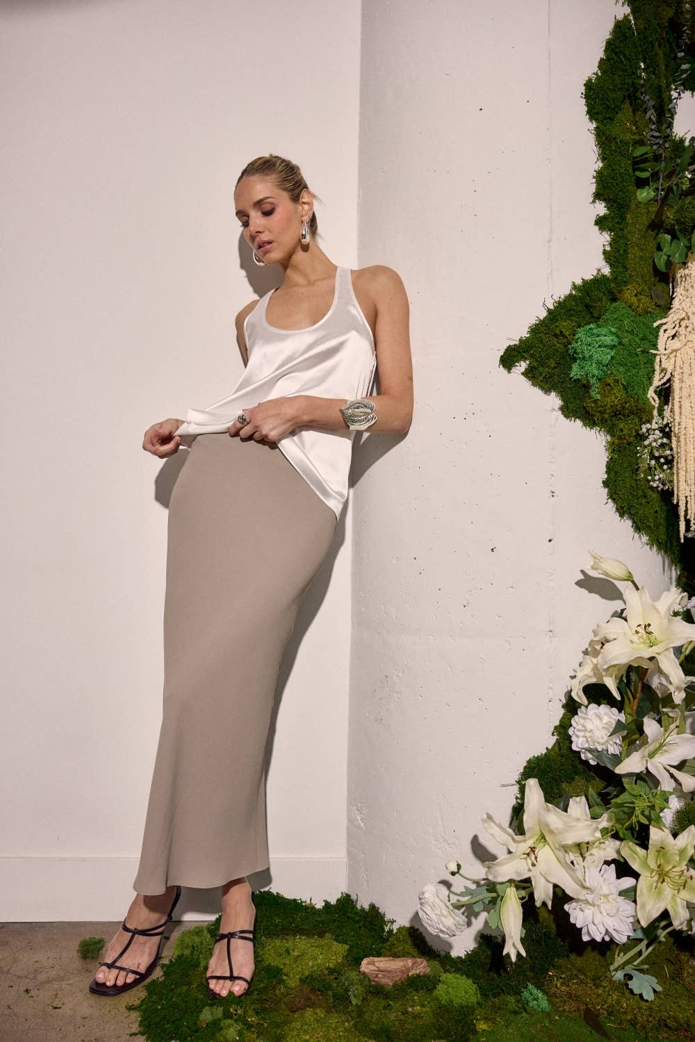 Sans Souci - Wholesale Skirt - Women's - POLY SPAN KNIT BIAS MAXI SKIRT18