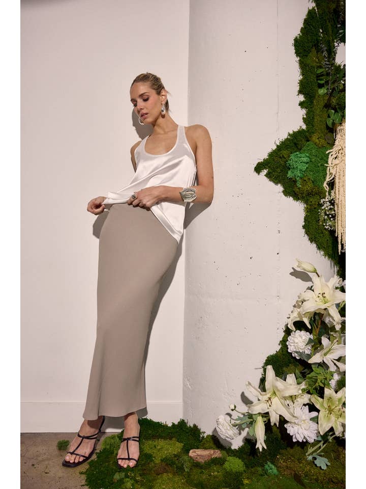 Sans Souci - Wholesale Skirt - Women's - POLY SPAN KNIT BIAS MAXI SKIRT18